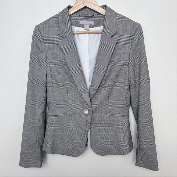 H&M Jackets & Blazers - H&M Womens 6 Grey Houndstooth Fitted Blazer